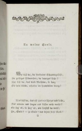An meine Seele. - An die Hofnung.