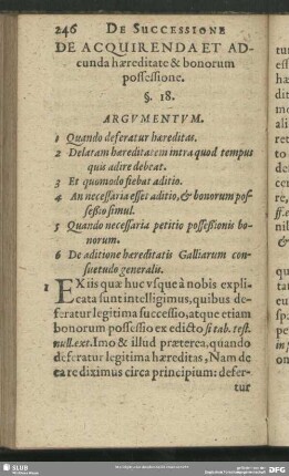 De Acquirenda Et Adcunda haereditate & bonorum possessione. §. 18