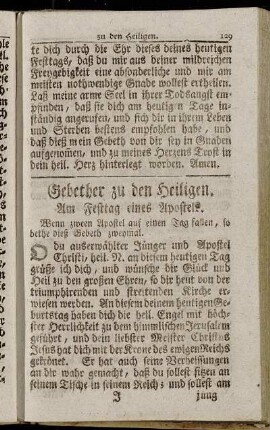 Gebether zu den Heiligen