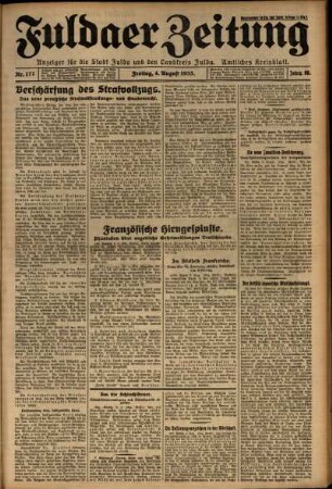 Ausgabe vom Freitag, den 04. August 1933.