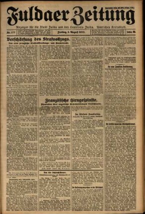 Ausgabe vom Freitag, den 04. August 1933.