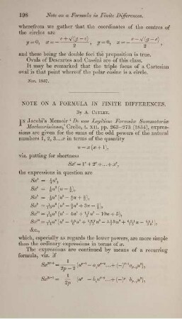 Note on a formula in finite differences.