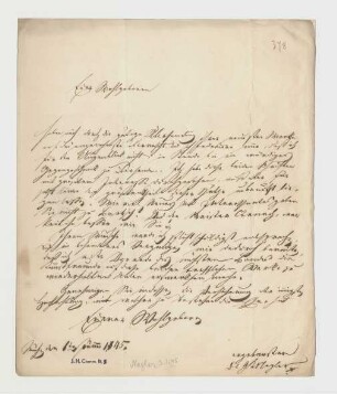 Brief von Georg Kaspar Nagler an Joseph Heller