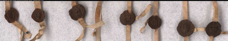 Johann von Kuckelsheim (Kukelshem) macht bekannt, daß ihm Abt und Konvent von Werden den [im bergischen Amt Angernund gelegenen Sattel-] Hof Hetterscheid auf 2 Leiber verkauft haben. Er verpflichtet sich, die Güter des Hofs keinesfalls zu zersplittern noch zu entfremden. - Es siegeln der Aussteller, Burchard von Kuckelsheim, Bernd von Lutterbeke, Hinrik van Schure, Evert van Scheven, Johann van Schadelich, Hinrik und Johann Lüttelnau (Luttelnawe). - Datum ... ipso die conversionis s. Pauli.
