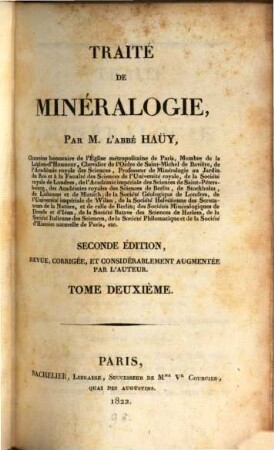 Traité de minéralogie, 2