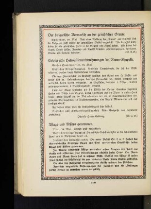 Der bulgarische Vormarsch an der griechischen Grenze.