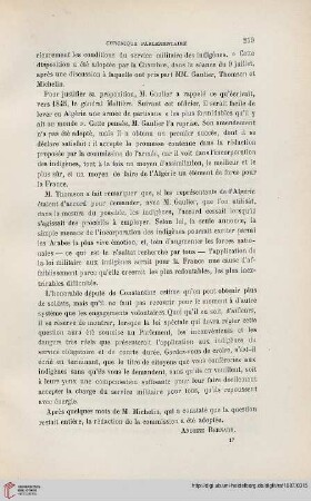 Chronique tunisienne et algérienne