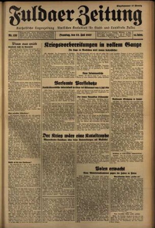 Erste Ausgabe vom Dienstag, den 13. Juli 1937.