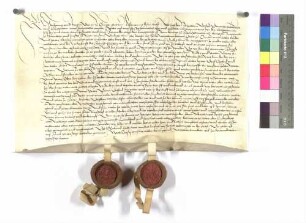 Wolfgang und Joachim, Grafen von Öttingen an Graf Wolfgang zu Hohenlohe: Wiederkauf des Schlosses Flochberg; Siegel: beide Grafen von Öttingen.