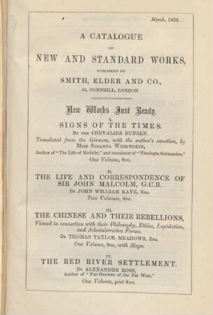A catalogue of new and standard works, published ba Smith, Elder and Co.