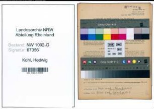 Entnazifizierung Hedwig Kohl, geb. 06.09.1898 ()
