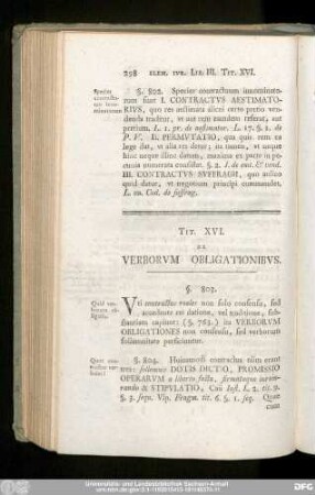 Tit. XVI. De Verborum Obligationibus.