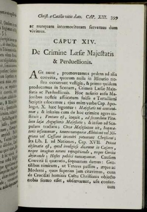 Caput XIV. De Crimine Læsæ Majestatis & Perduellionis.
