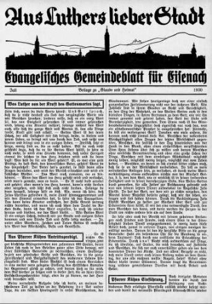 Pfarrer Kühns Einführung / A.