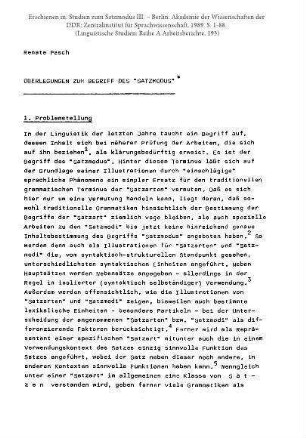Überlegungen zum Begriff des Satzmodus