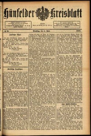 Ausgabe vom Dienstag, den 01. Juni 1897.