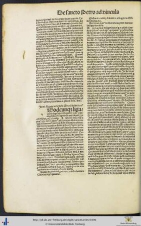 In die sancti Petri ad vincula