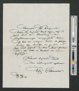 Brief an Werner von Melle