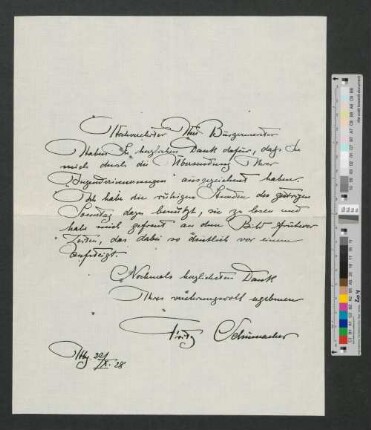 Brief an Werner von Melle