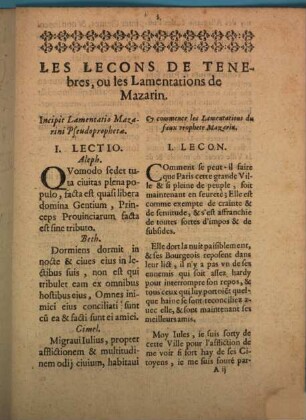 Les leçons de ténèbres