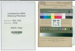 Entnazifizierung Hugo Speck , geb. 10.01.1907 (Gaertner)