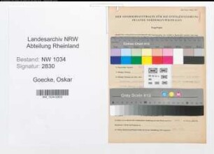 Entnazifizierung Oskar Goecke , geb. 03.08.1892 (Oberstleutnant)