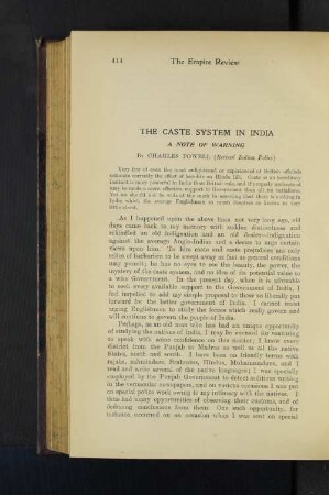 The Caste System in India