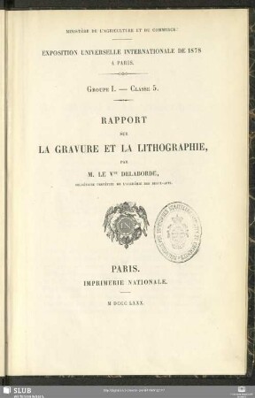 Rapport sur la gravure et la lithographie