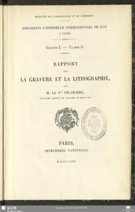 Rapport sur la gravure et la lithographie