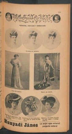 Peinados, vestidos y sombrereos - [Ilustración] : Para la niña y la mujer