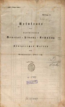 Verhandlungen der Kammer der Reichsräthe des Königreichs Bayern. Beilagen-Band. 1820/31