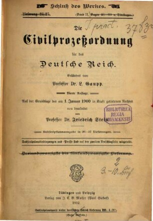 Die Civilprozessordnung für das Deutsche Reich, 2
