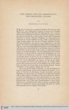 6: Der Umbau und die Umordnung der Dresnder Galerie