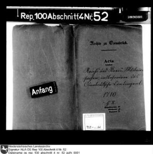 Reichs- und Kreismilitärsachen insbesondere das Osnabrücksche Kontingent