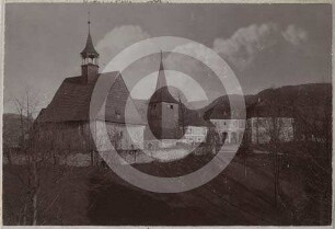 Ortsansicht mit Schrotholzkirche Reimswaldau