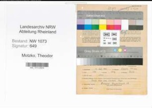 Entnazifizierung Theodor Motzko , geb. 11.07.1903 (Arbeiter)