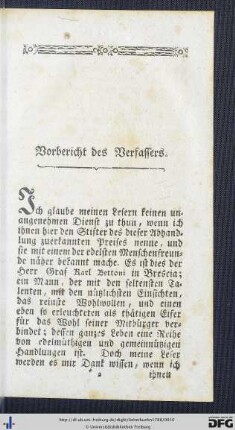 Vorbericht des Verfassers.