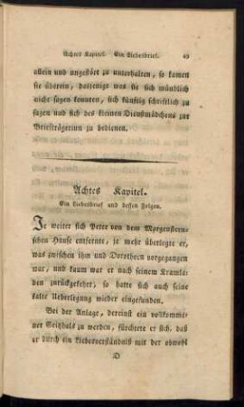 Achtes Kapitel. Ein Liebesbrief und dessen Folgen.
