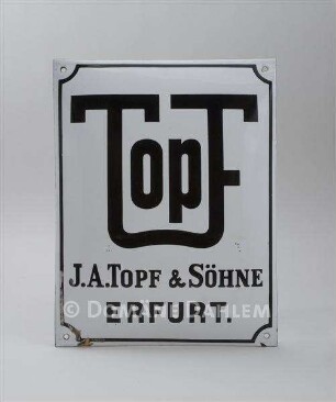 Reklameschild "J. A. Topf & Söhne"