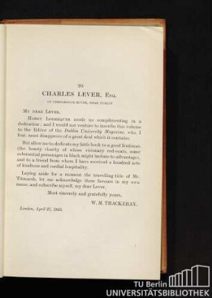 To Charles Lever