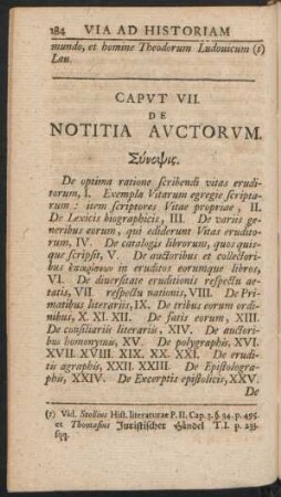 Caput VII. De Notitia Auctorum