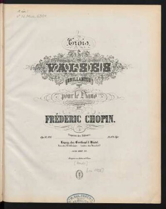 No. 1: Trois valses brillantes pour le piano op. 34