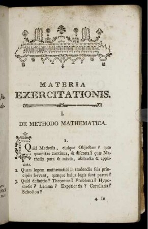 Materia Exercitationis