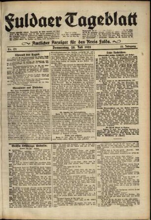 Ausgabe vom Donnerstag, den 28. Juli 1921.