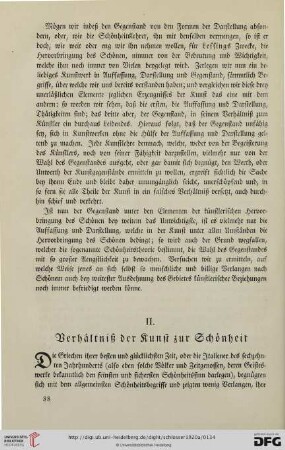 II. Verhältnis der Kunst zur Schönheit