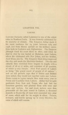 Chapter VII. Lahore