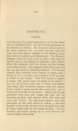 Chapter VII. Lahore