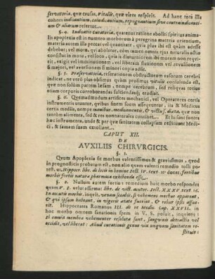 Caput XII. De Auxiliis Chirurgicis.