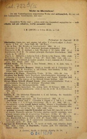 Antiquariats-Katalog ... : Alfred Lorentz. Antiquariats- & Sortimentsbuchhandlung. [Auch m. d. Tit.]: Lager-Katalog ..., 36