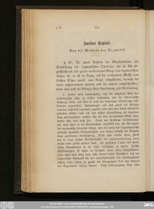 Zweites Kapitel. Von der Methode der Dogmatik.